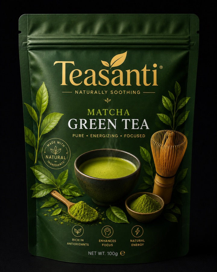 Teasanti Matcha Green Tea packaging